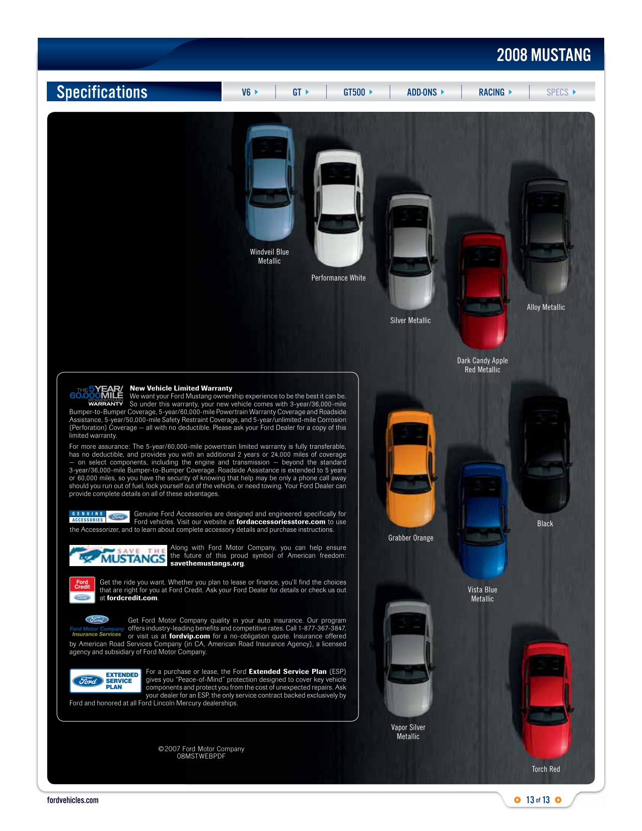 2008 Ford Mustang Brochure Page 5